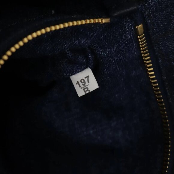 PRADA Canapa PM Hand Bag Denim Blue Gold Auth am7316V - Picture 11 of 15
